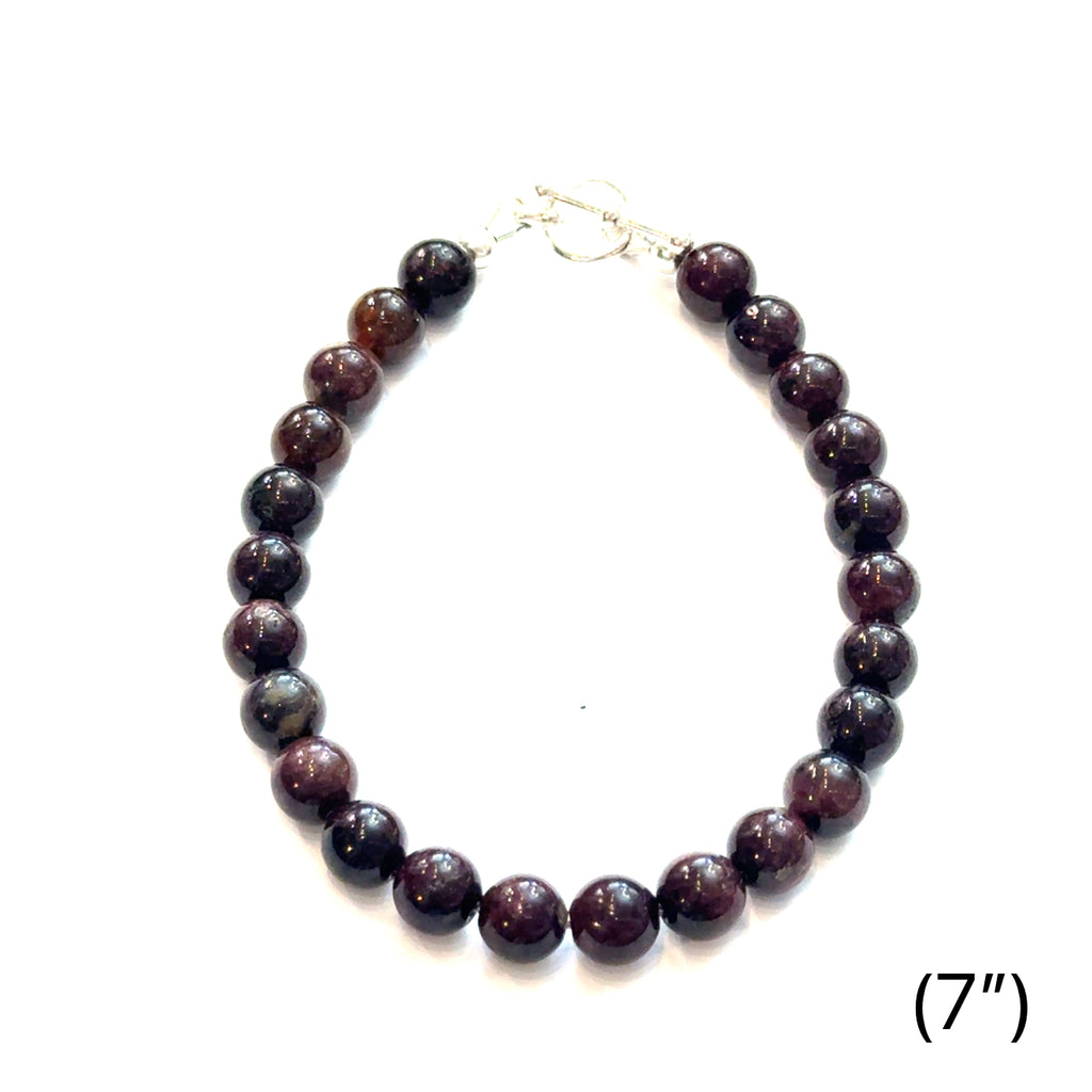 Genuine Watermelon Tourmaline Gemstone Bracelet on white 6mm 7'' gemstone center overview