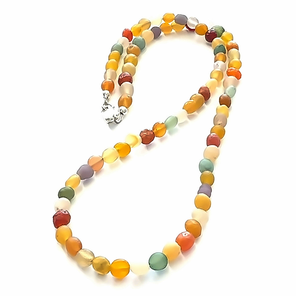 Gobi Agate Gemstone Necklace on white long center view