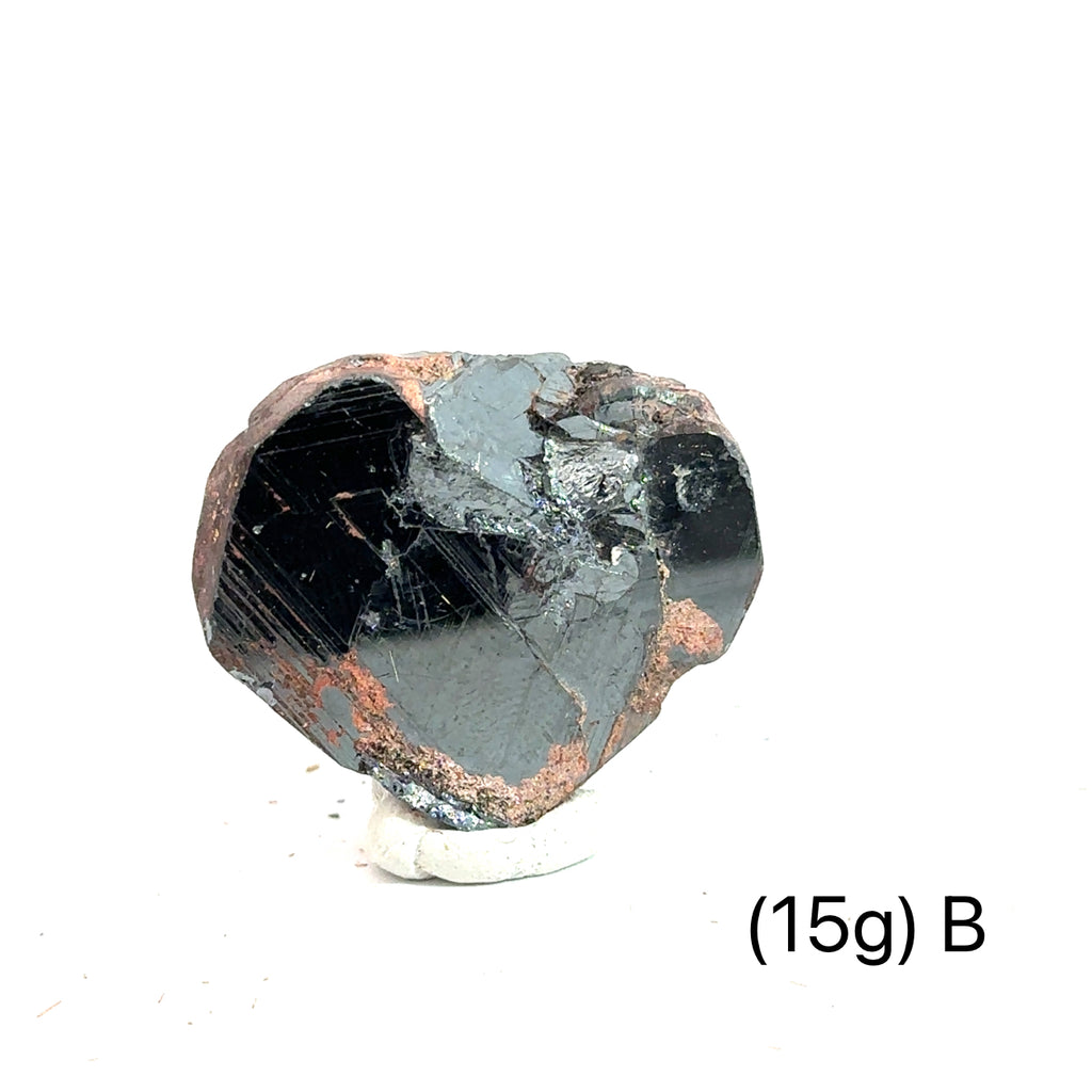 Golden Rutile with Hematite Raw Gemstone (15g ) B on white overview