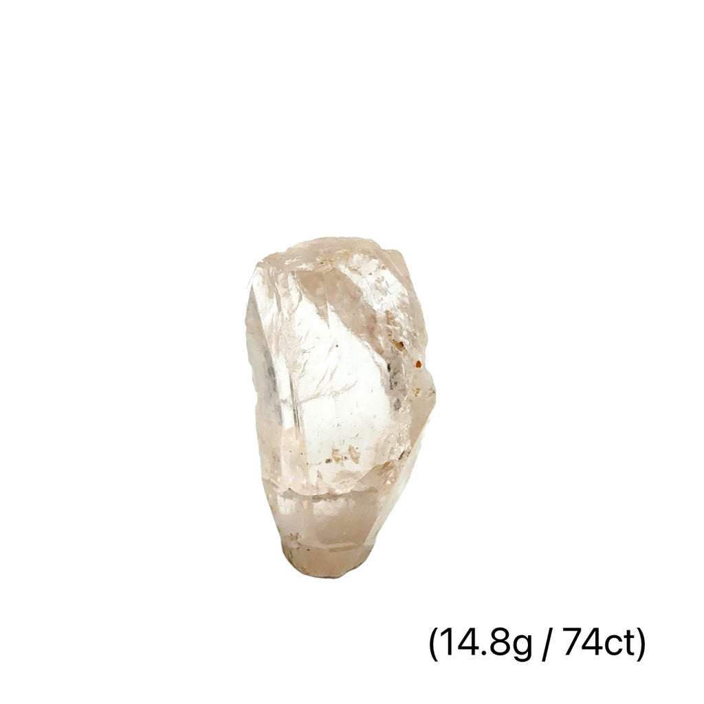 Golden Topaz Gemstone 14.8g /74ct on white front view 