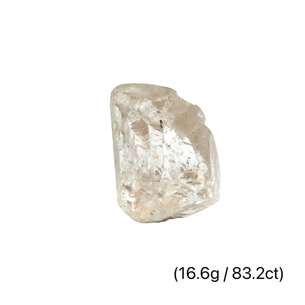 Golden Topaz Gemstone 16.6g /83.2ct on white front view 