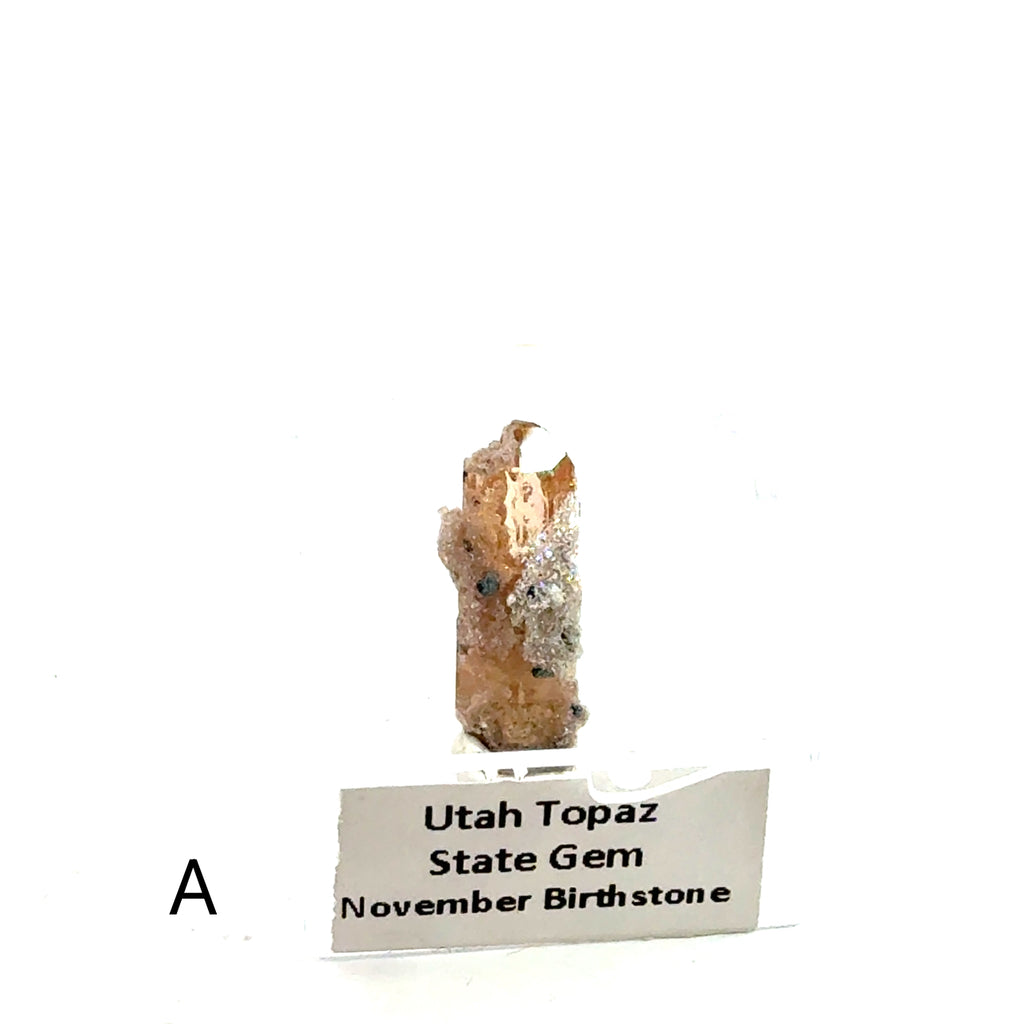 Golden Topaz Gemstone A on white front view