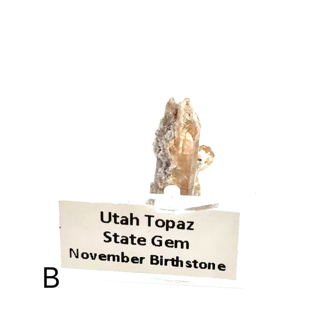 Golden Topaz Gemstone B on white front view