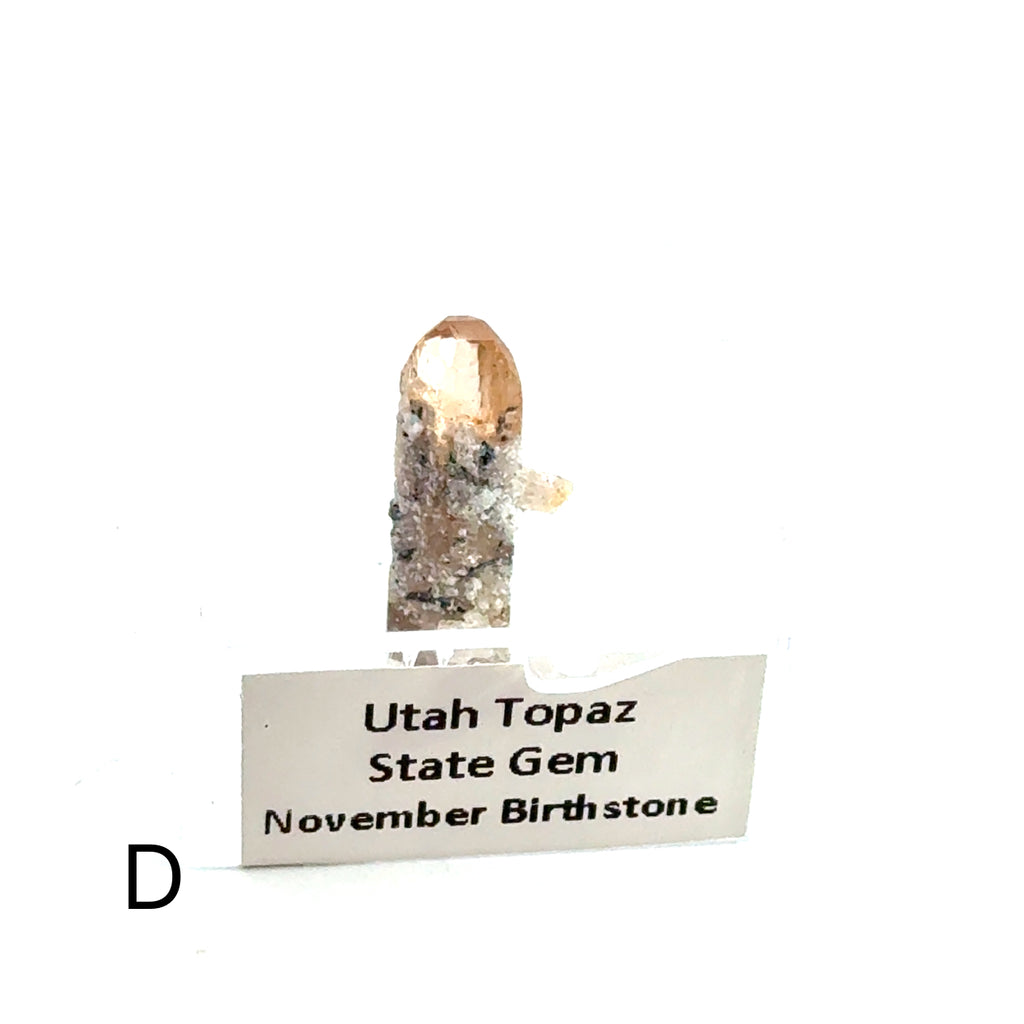 Golden Topaz Gemstone D on white front view