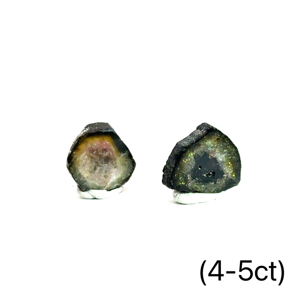 Green Tourmaline Slice 4-5ct on white front view