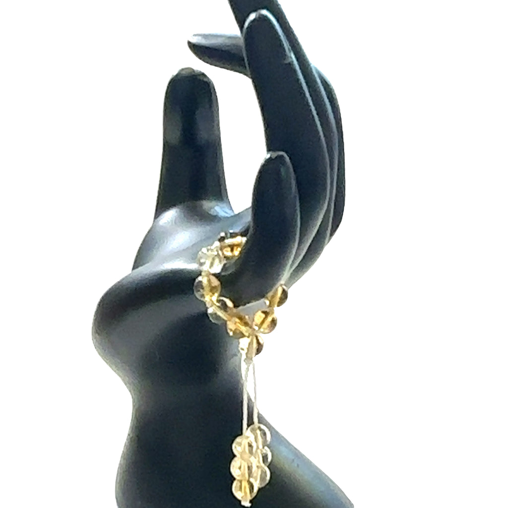 Hand-Knotted Mala Gemstone Rings citrine on white front view