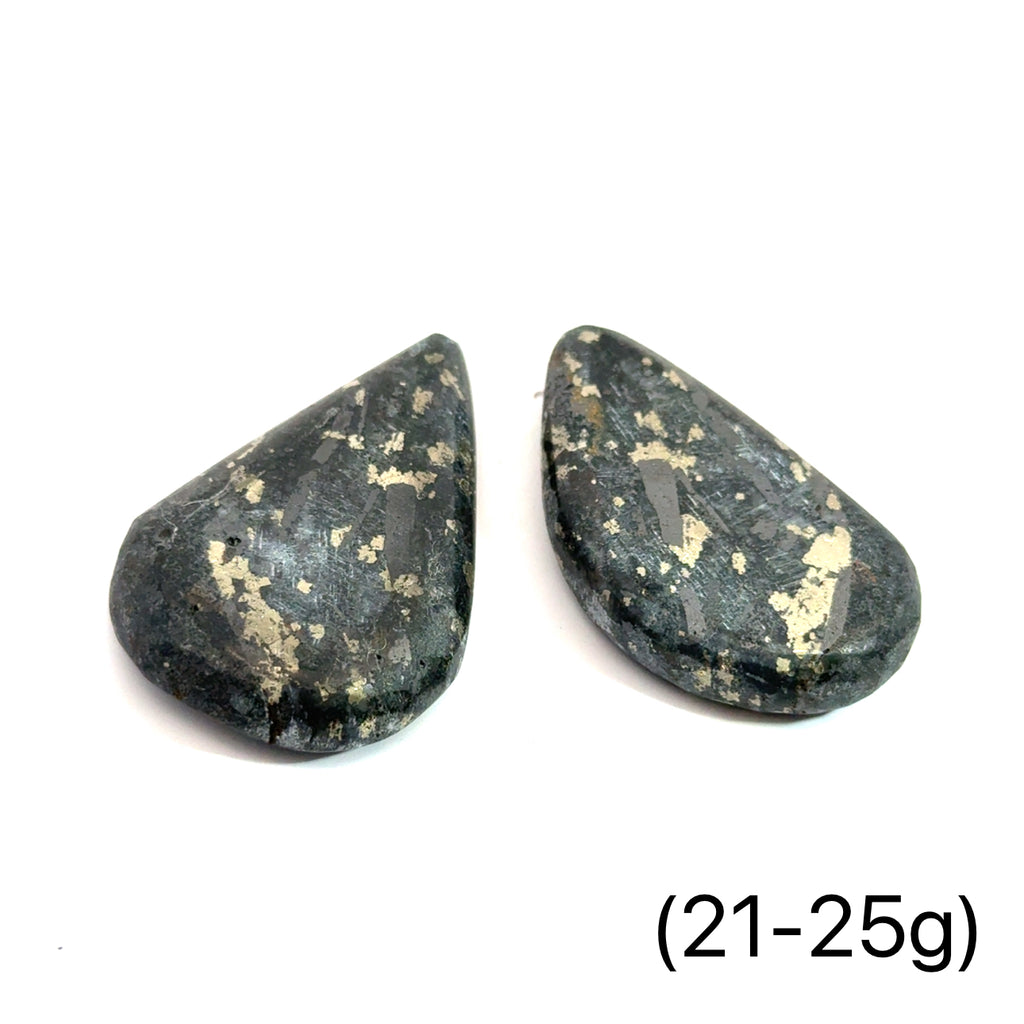 Healers Gold Tumbled Gemstone grouping (21-25g) on white overview