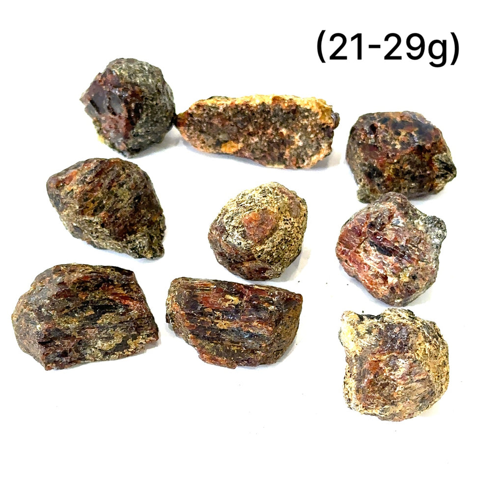 Healing Garnet crystal for strength, courage, and emotional well‑being On white (21-29g) overview