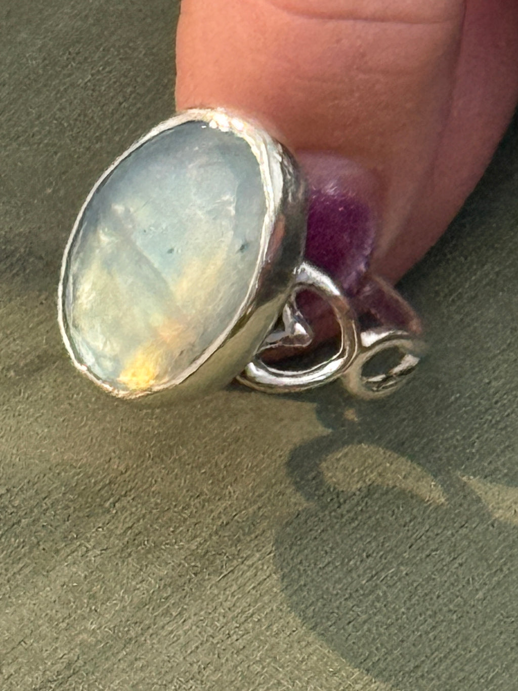 Aquamarine Gemstone Sterling Silver Ring size 7.25