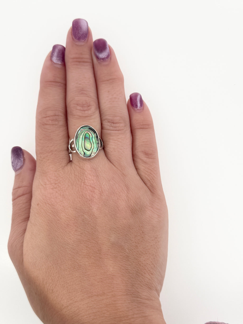 Abalone Shell Gemstone Sterling Silver Ring size 7.5