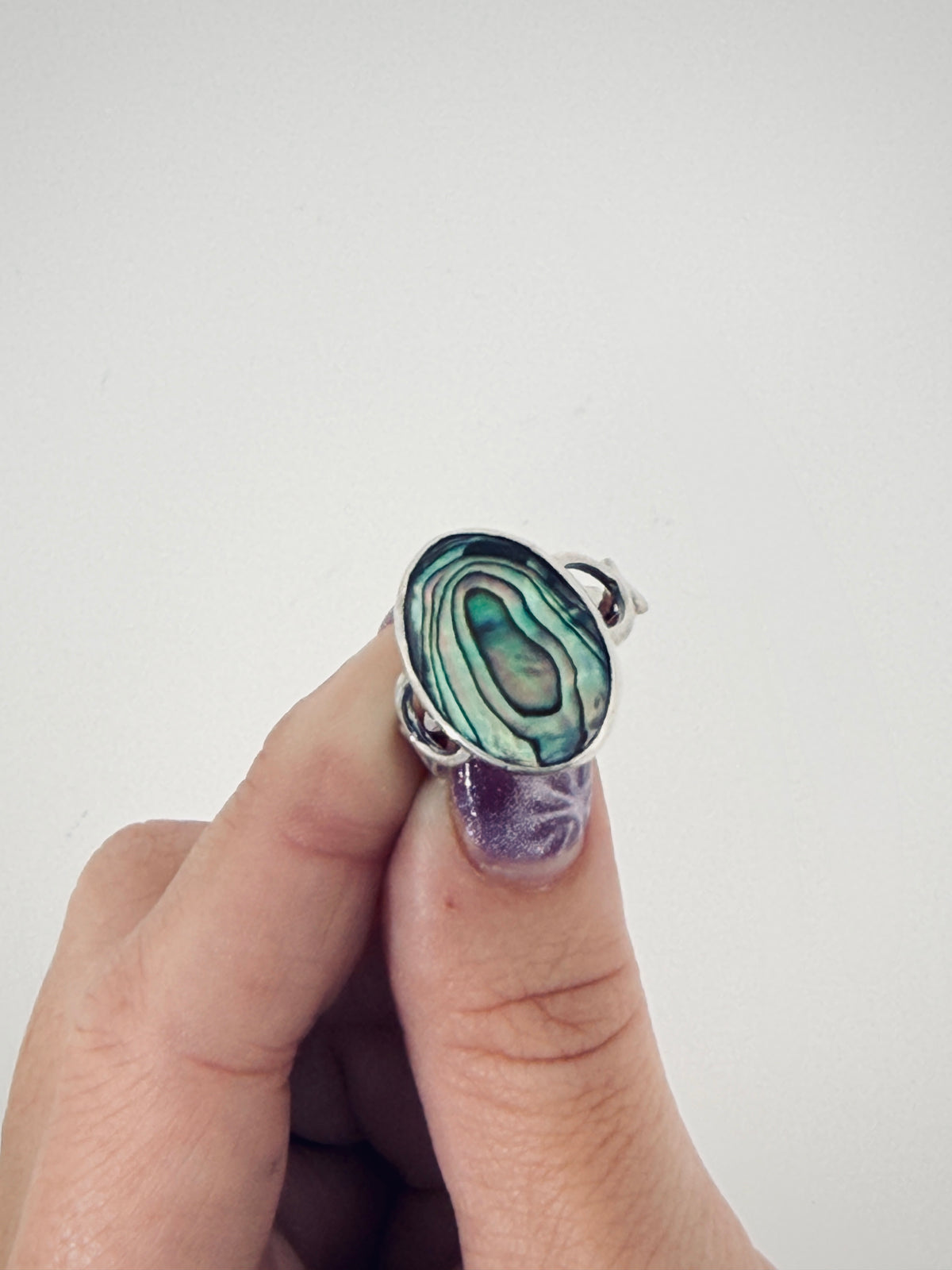Abalone Shell Gemstone Sterling Silver Ring size 7.5