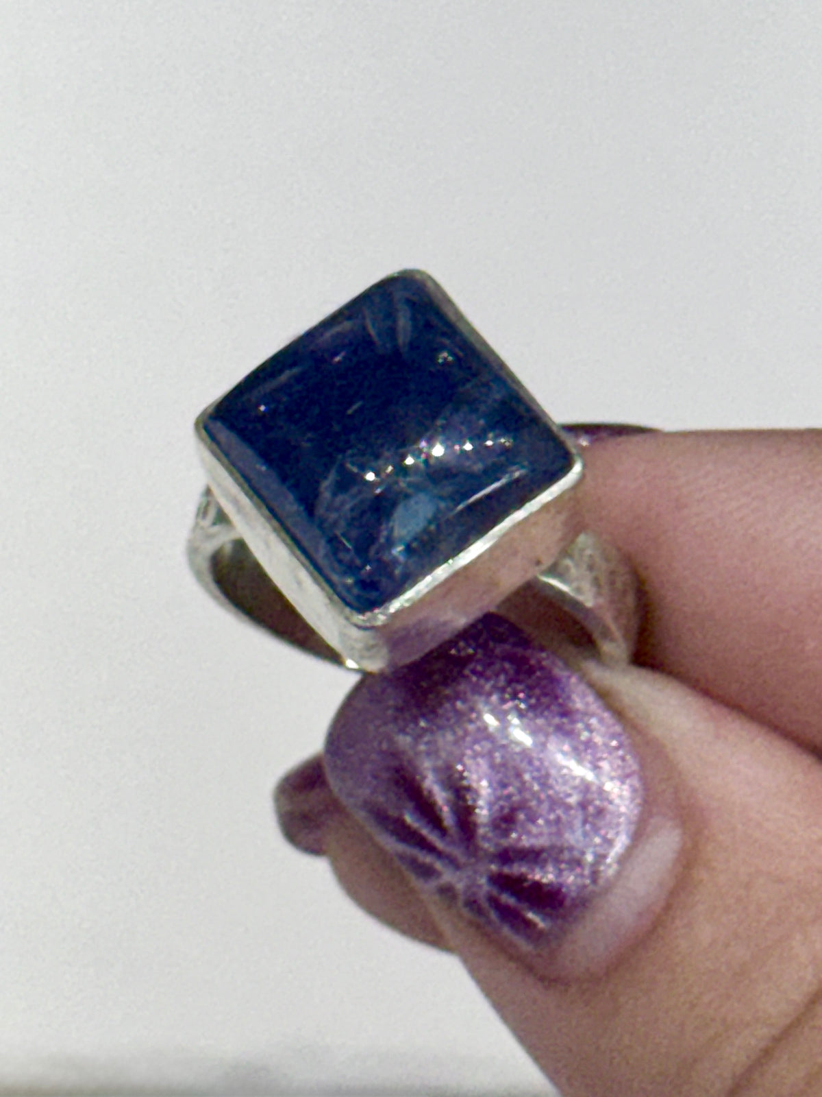Tanzanite Sterling Silver Statement Ring, size 7