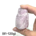Kunzite Semi-Tumbled Gemstone grouping of (81-120g) on white overview