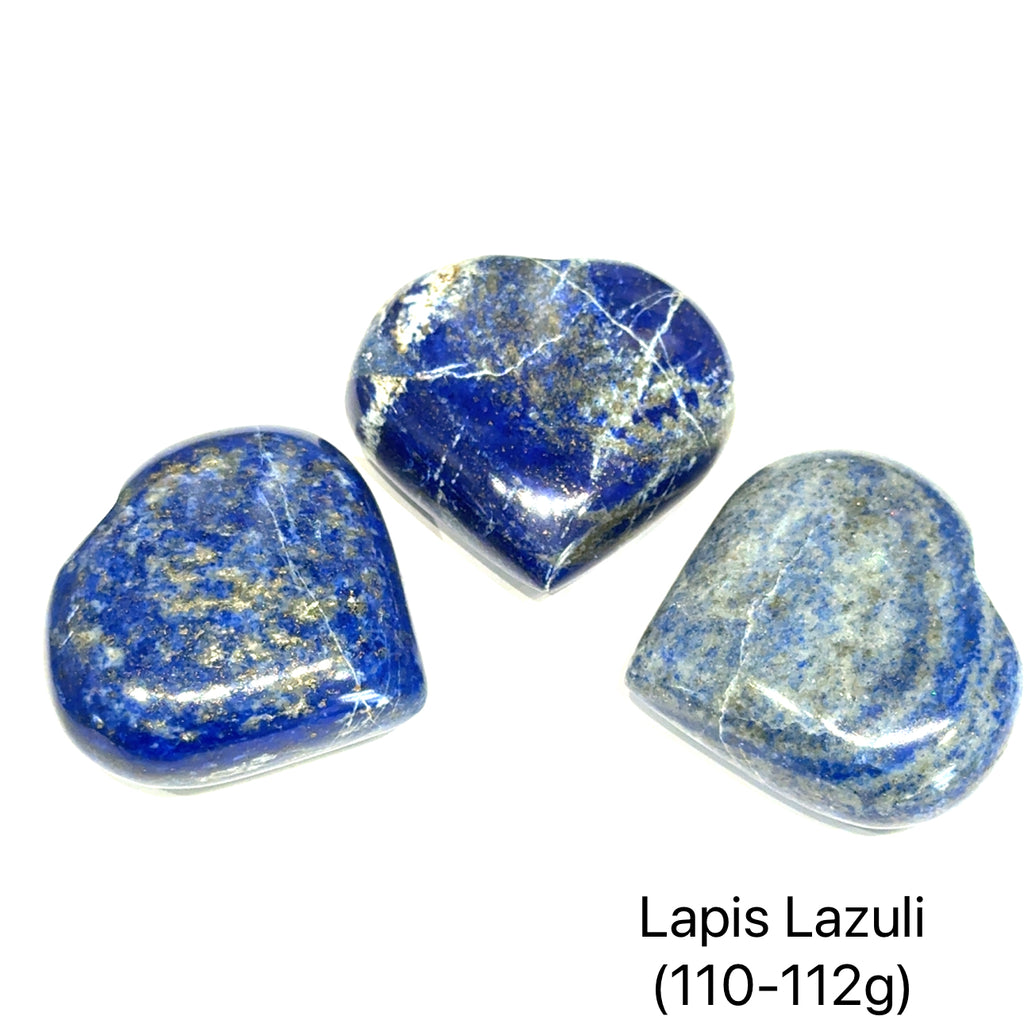 Lapis Lazuli Heart 110-112g on white overview
