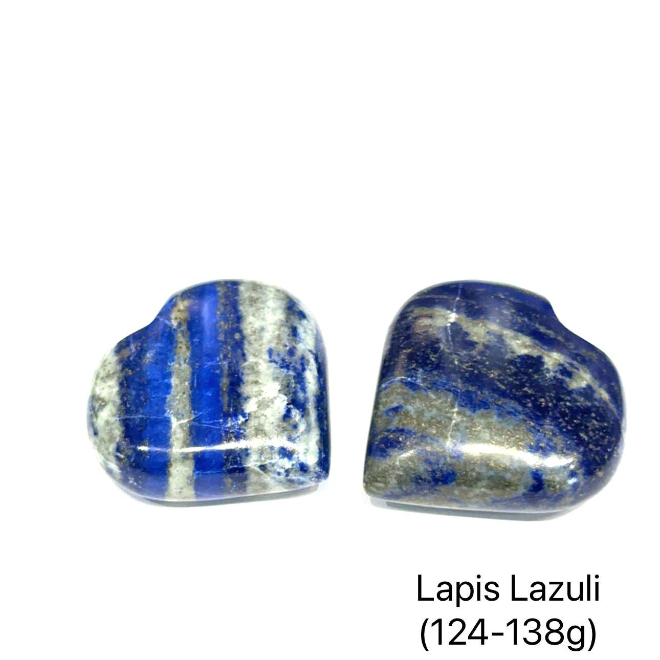 Lapis Lazuli Heart 124=138g on white overview