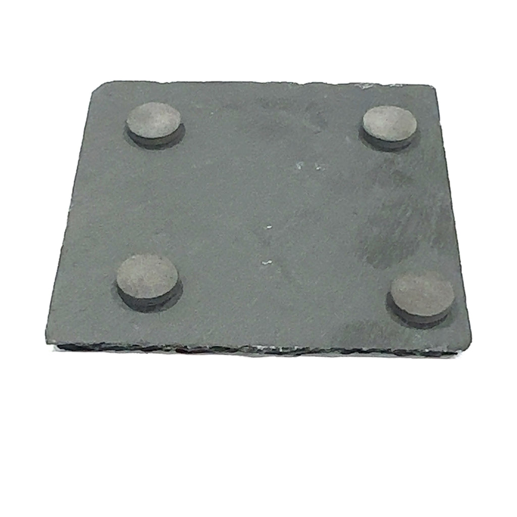 Laser Engraved Slate Coaster-  on white back view