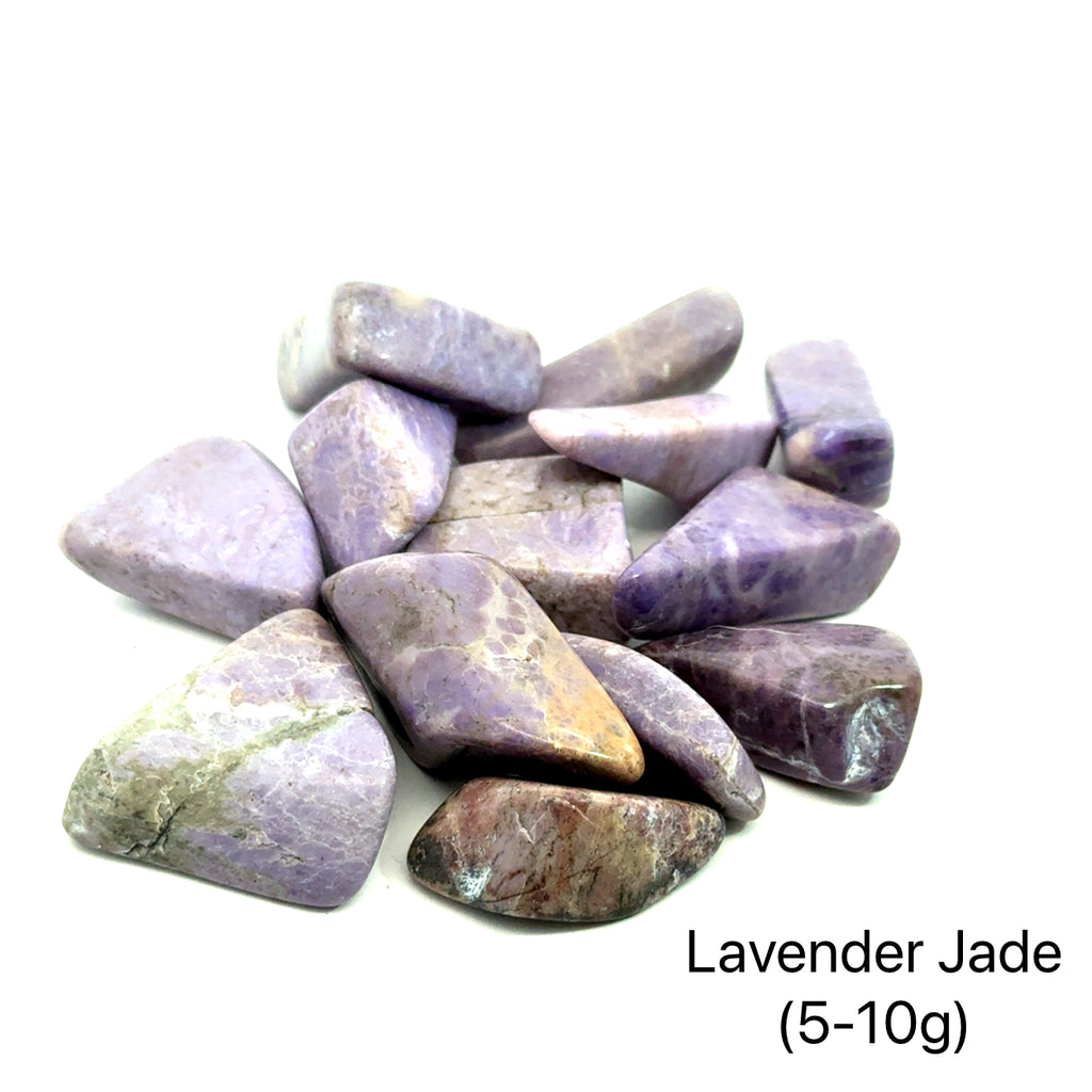 Lavender Jade Gemstone grouping of 5-10g front