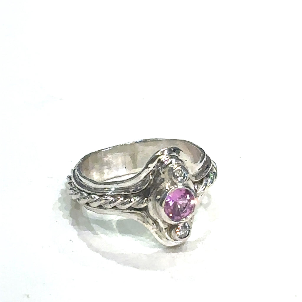 Luxury gemstone ring for women, perfect for gifting or personal wear on white front overview