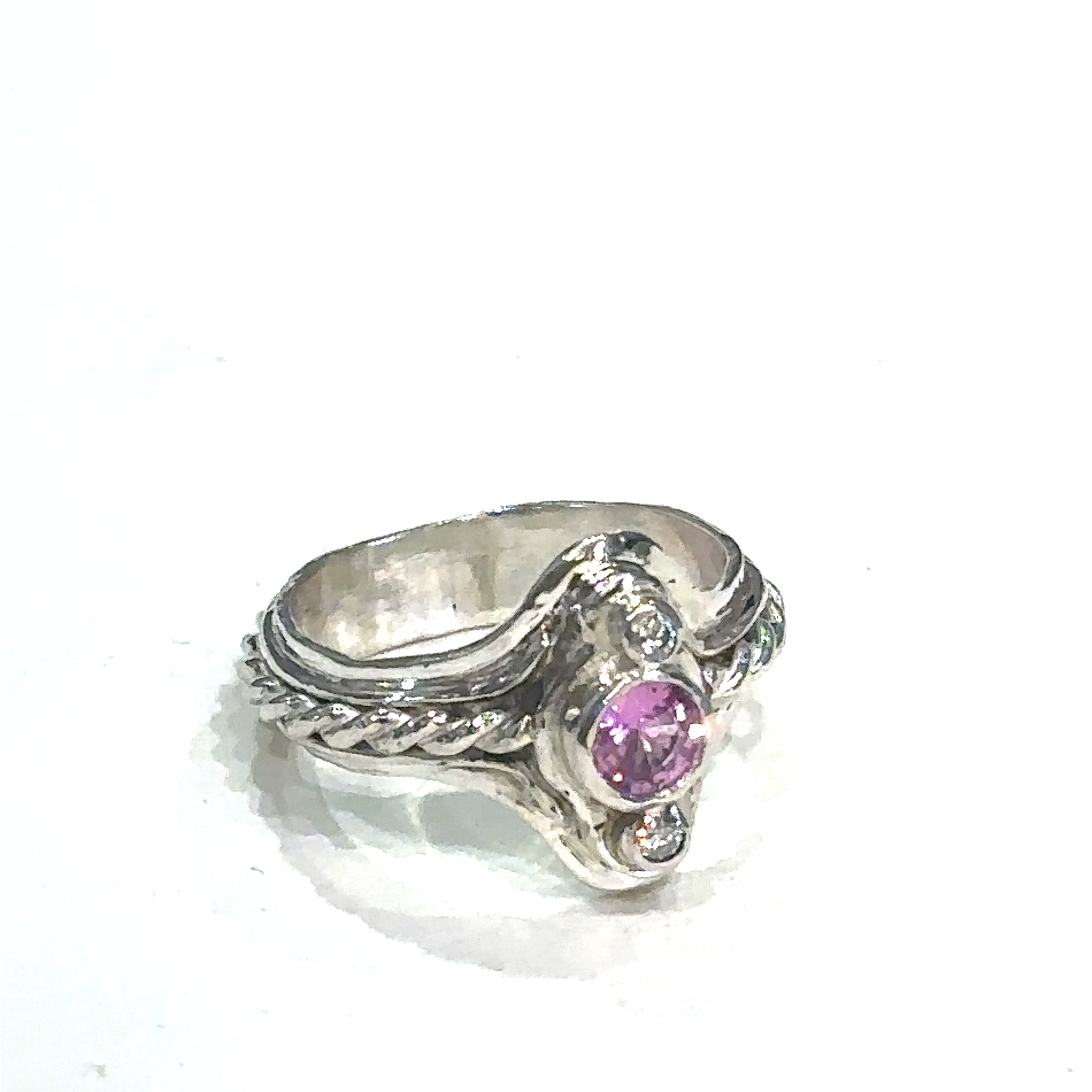 Luxury gemstone ring for women, perfect for gifting or personal wear on white front overview