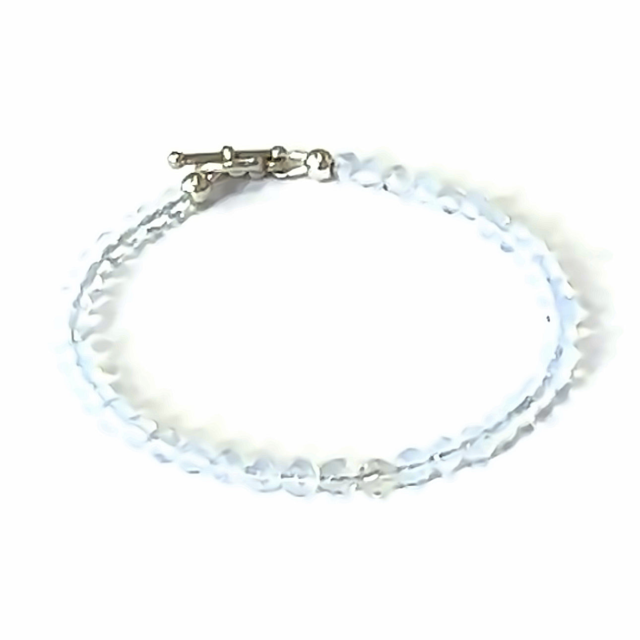 Opalite Gemstone Bracelets 3mm faceted  on white front center overview