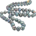 Peacock Purple Freshwater Pearl Necklace on white center close up view