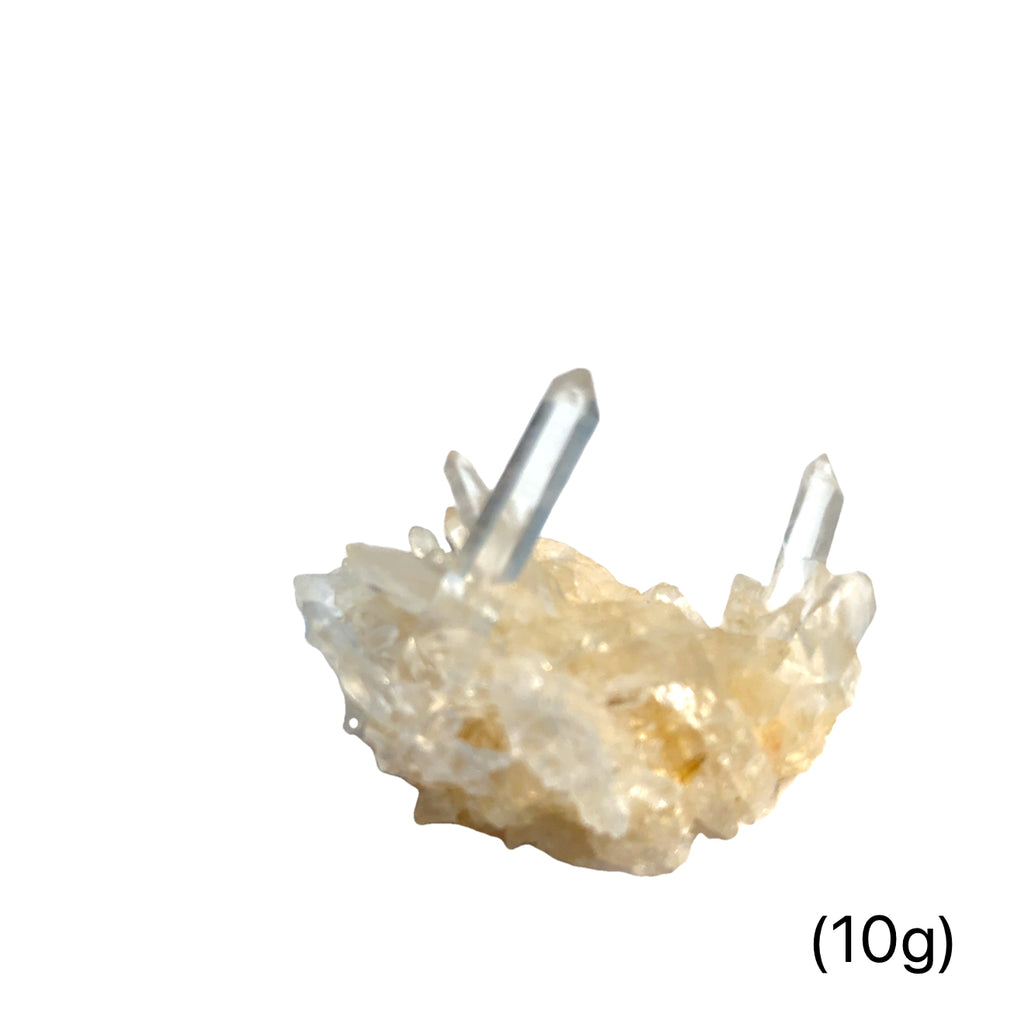 Pink Lemurian Quartz Gemstone 10g on white front view