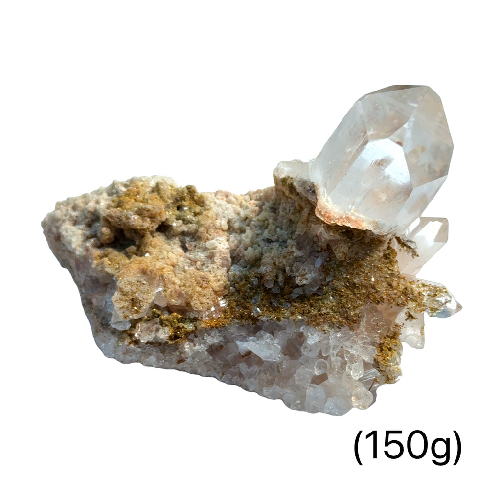 Pink Lemurian Quartz Gemstone 150g  on white front view