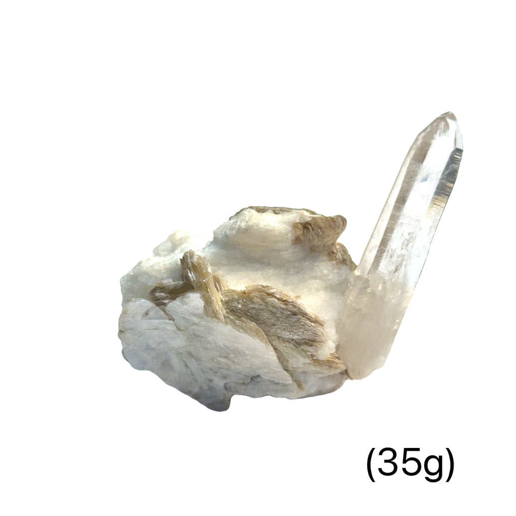 Pink Lemurian Quartz Gemstone 35g  B on white front view