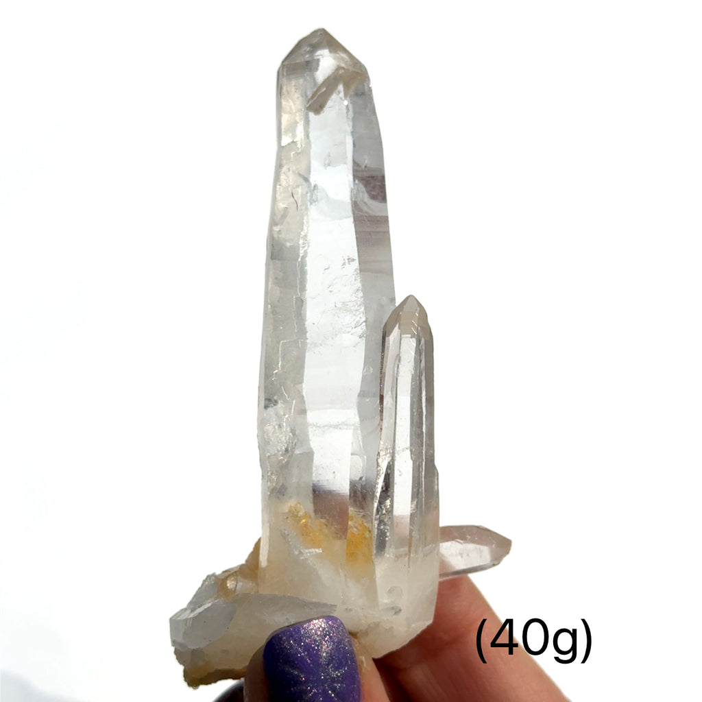 Pink Lemurian Quartz Gemstone 40g   on white front view