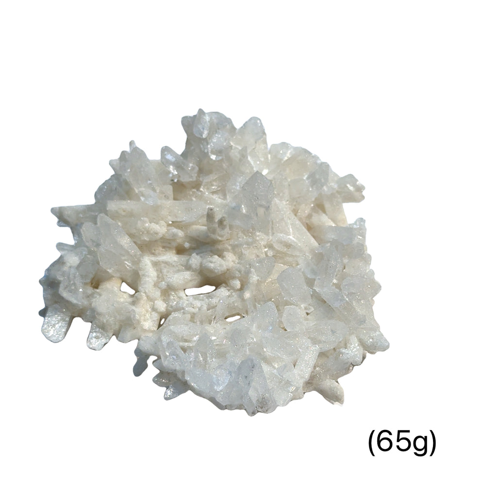 Pink Lemurian Quartz Gemstone 65g   on white front view