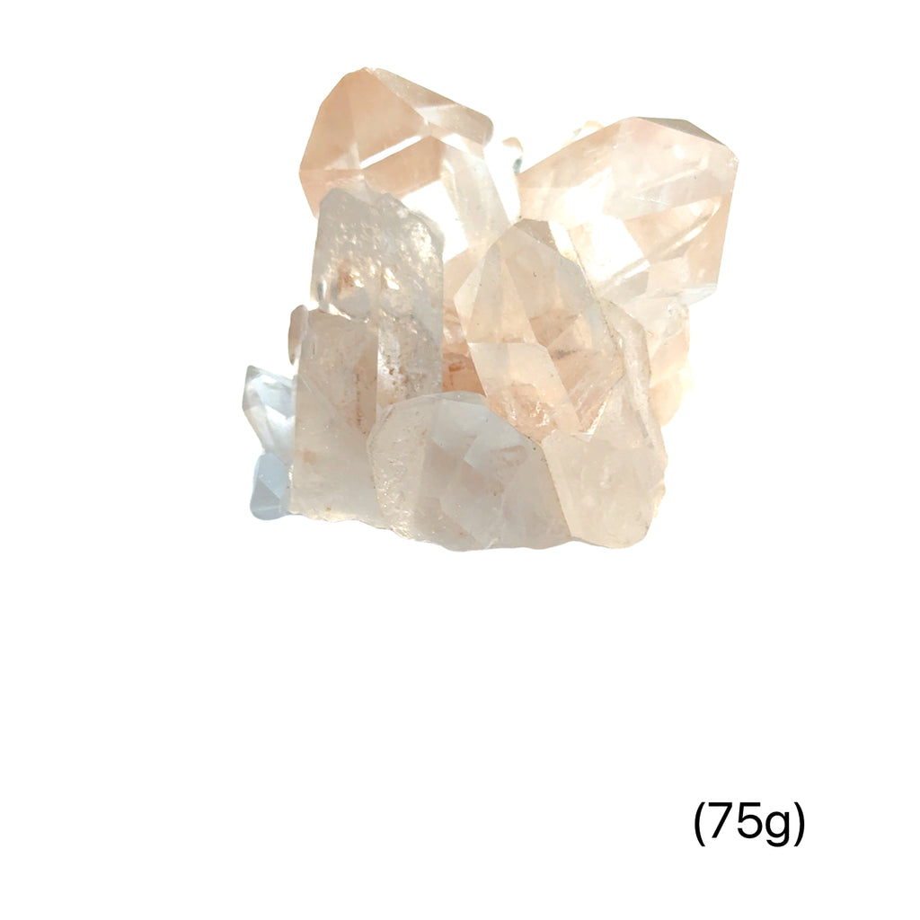 Pink Lemurian Quartz Gemstone 75g   on white front view