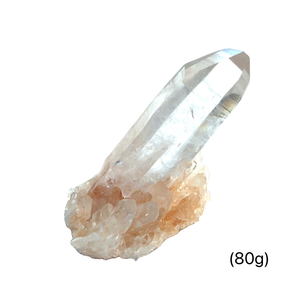 Pink Lemurian Quartz Gemstone 80g   on white front view