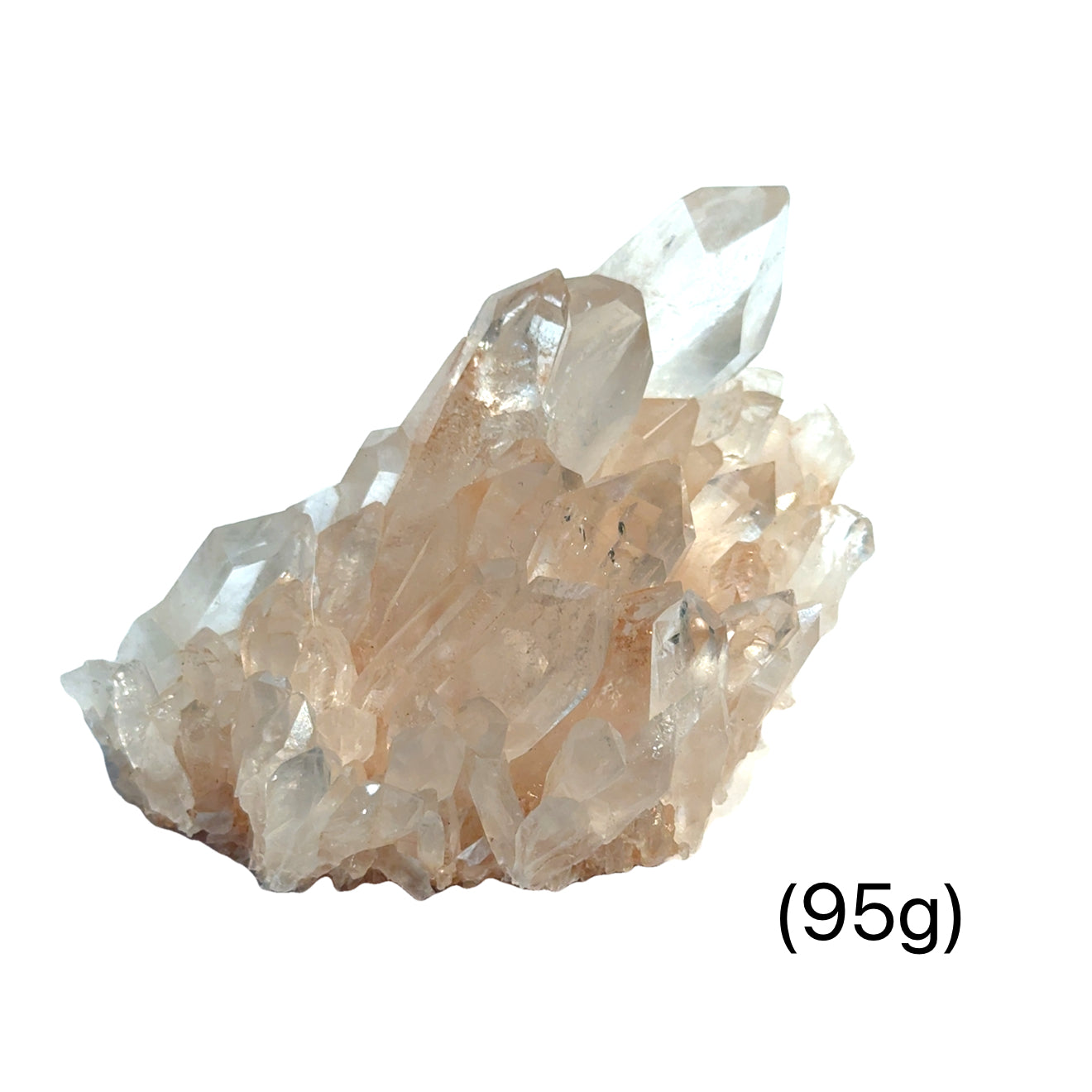 Pink Lemurian Quartz Gemstone 95g  on white front view