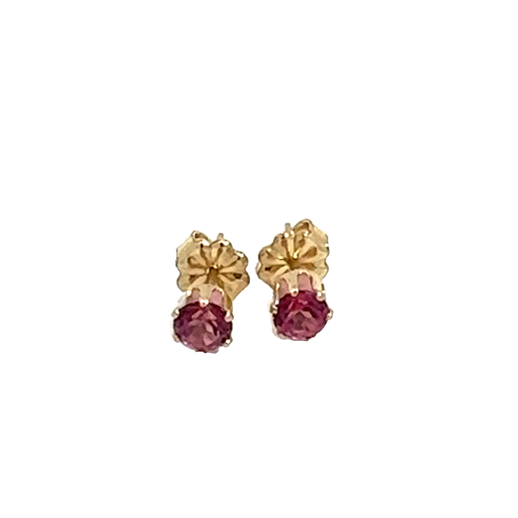 Pink Topaz Gemstone Earrings on white front center overview