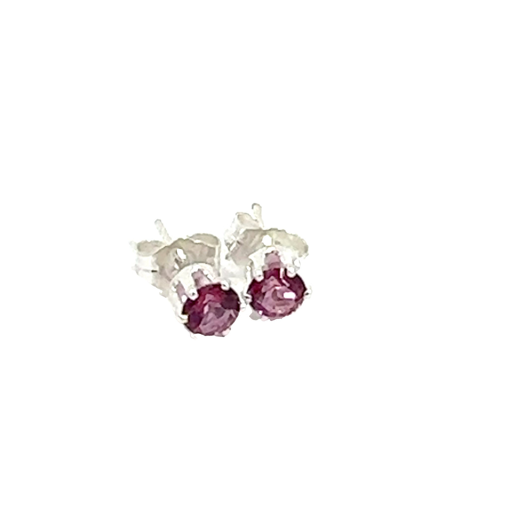 Pink Topaz Sterling Silver Earrings on white center overview