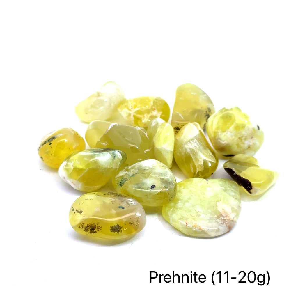 Prehnite Gemstone from Australia grouping 11-20g front view