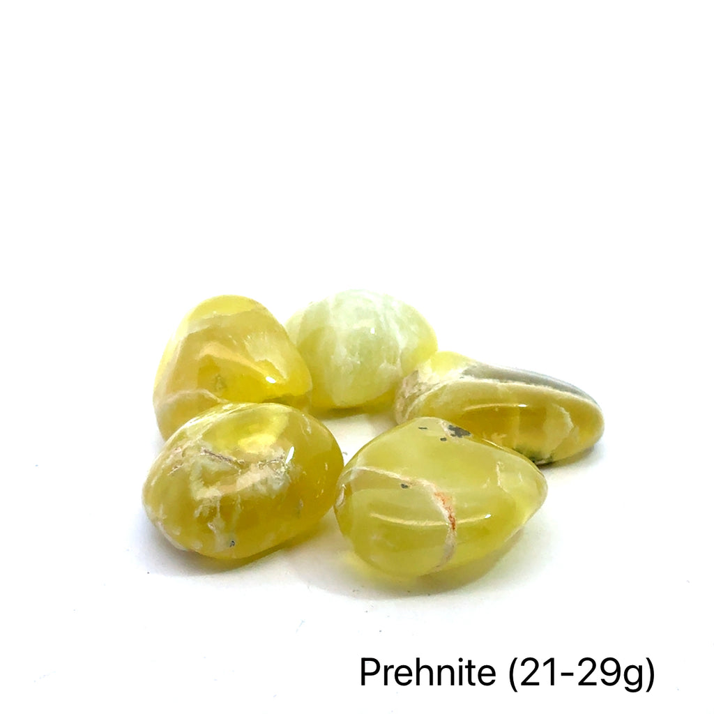 Prehnite Gemstone from Australia grouping 21-29g front view