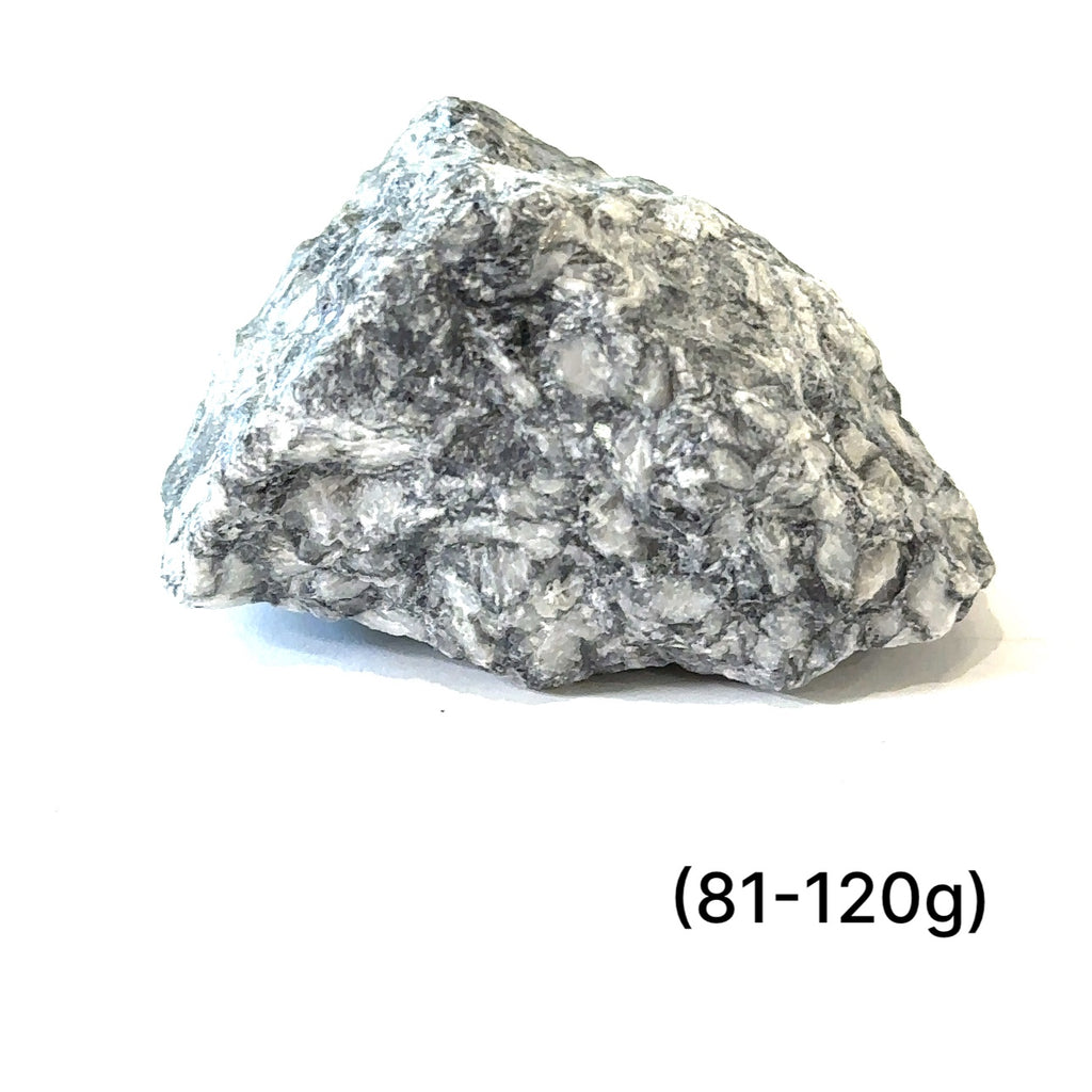 Rare Pinolith crystal composed of Howlite, Dolomite, and Graphite (81-120g) on white front view