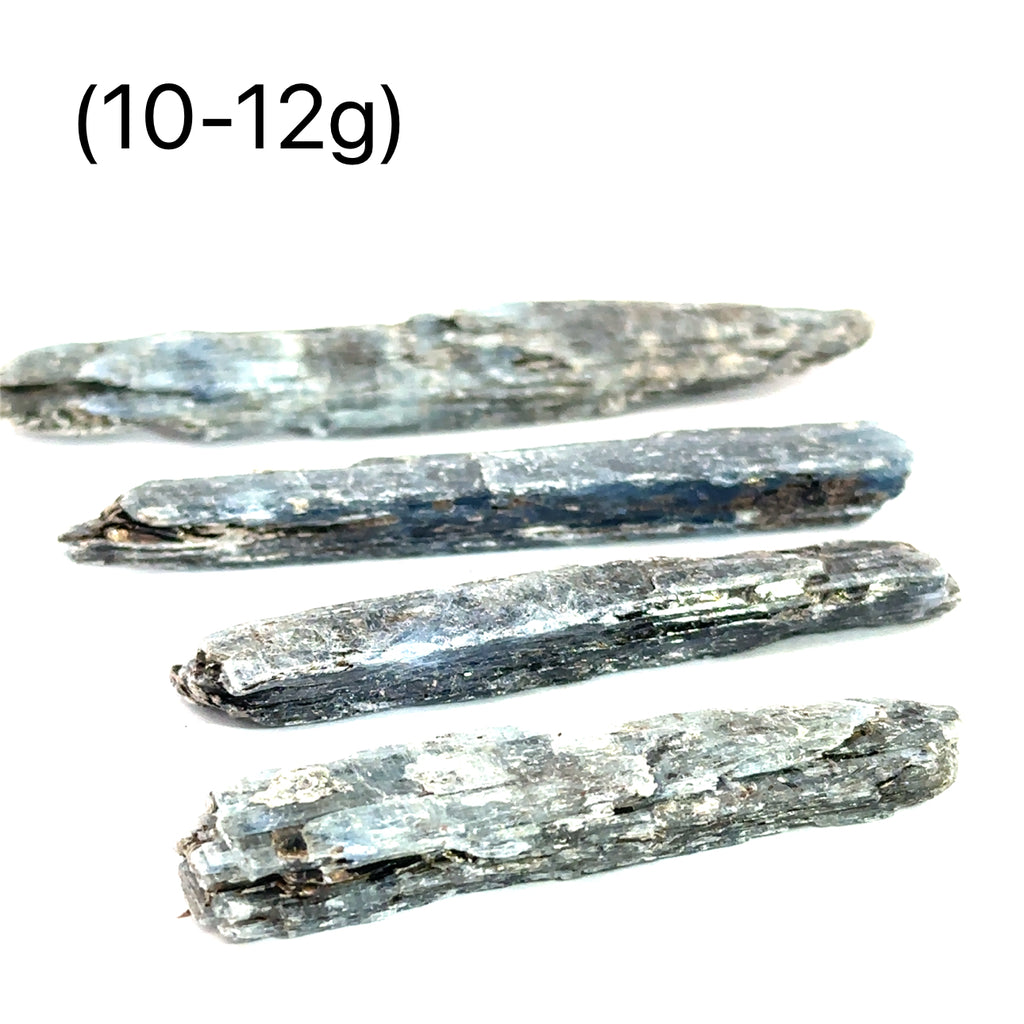Raw Blue Kyanite with Biotite Gemstone 10-12g on white overview