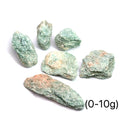 Raw Fuchsite Gemstone grouping on white 0-10g overview 