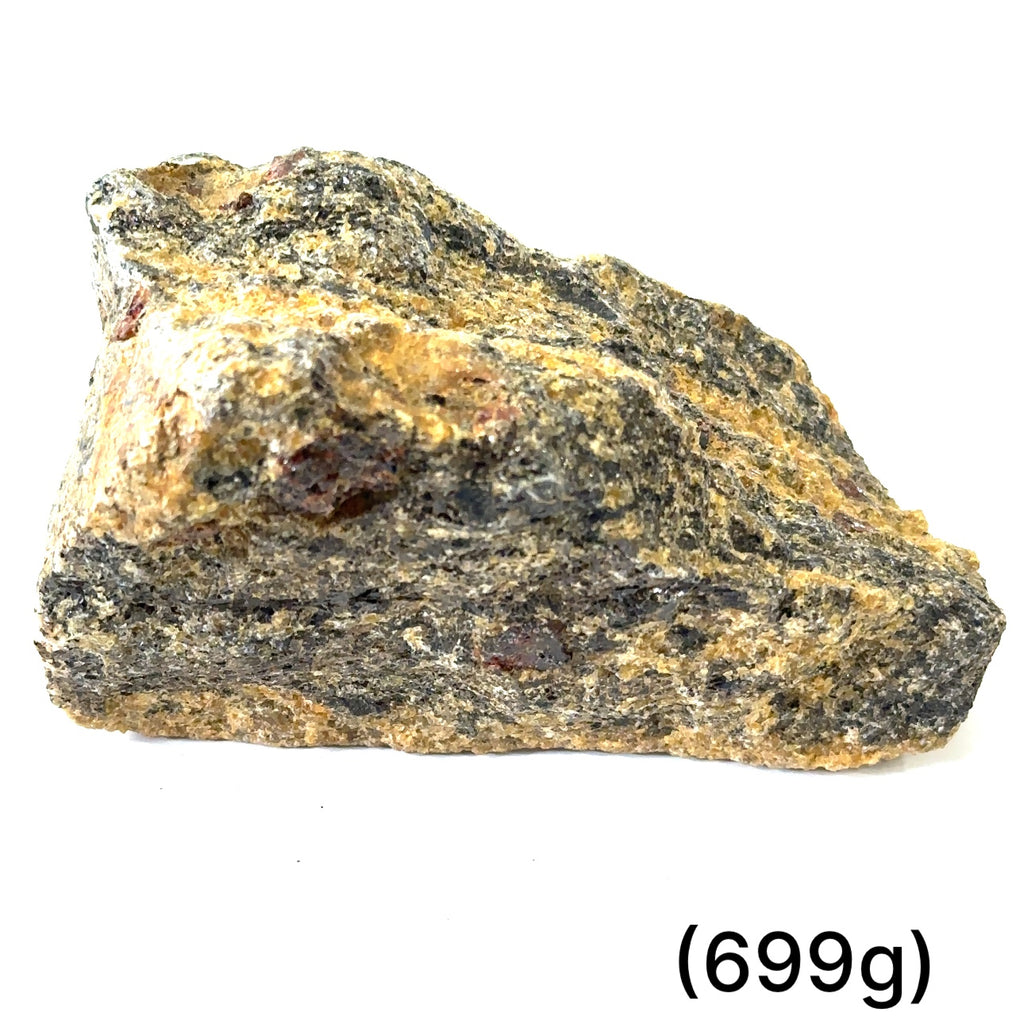 Raw Garnet stone for root chakra grounding and energy clearing (699g) on white overview