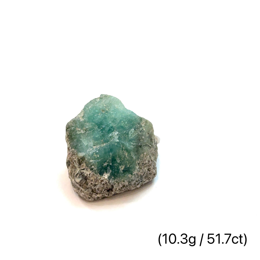 Raw Grade‑A Emerald Gemstone on white10.3g/51.7ct  overview