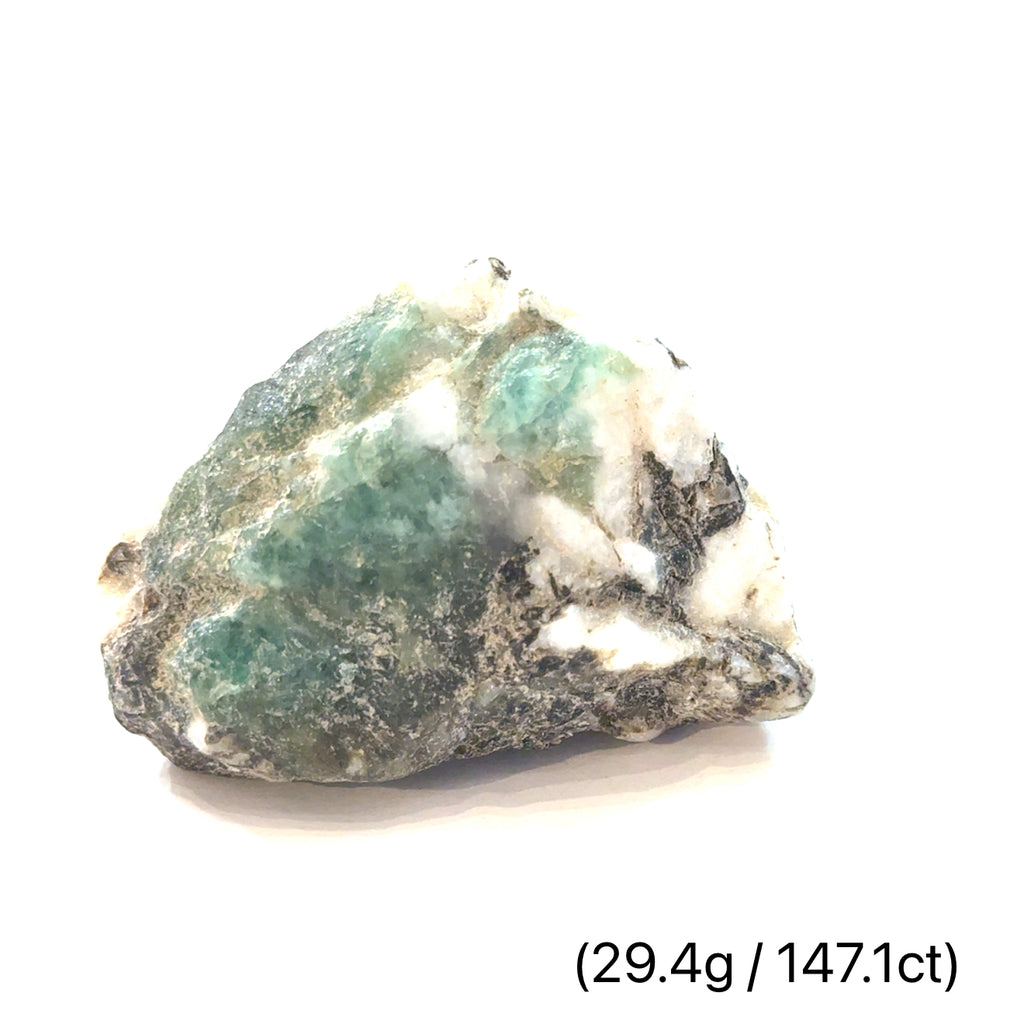 Raw Grade‑A Emerald Gemstone on white 29.4g/147.1ct  overview