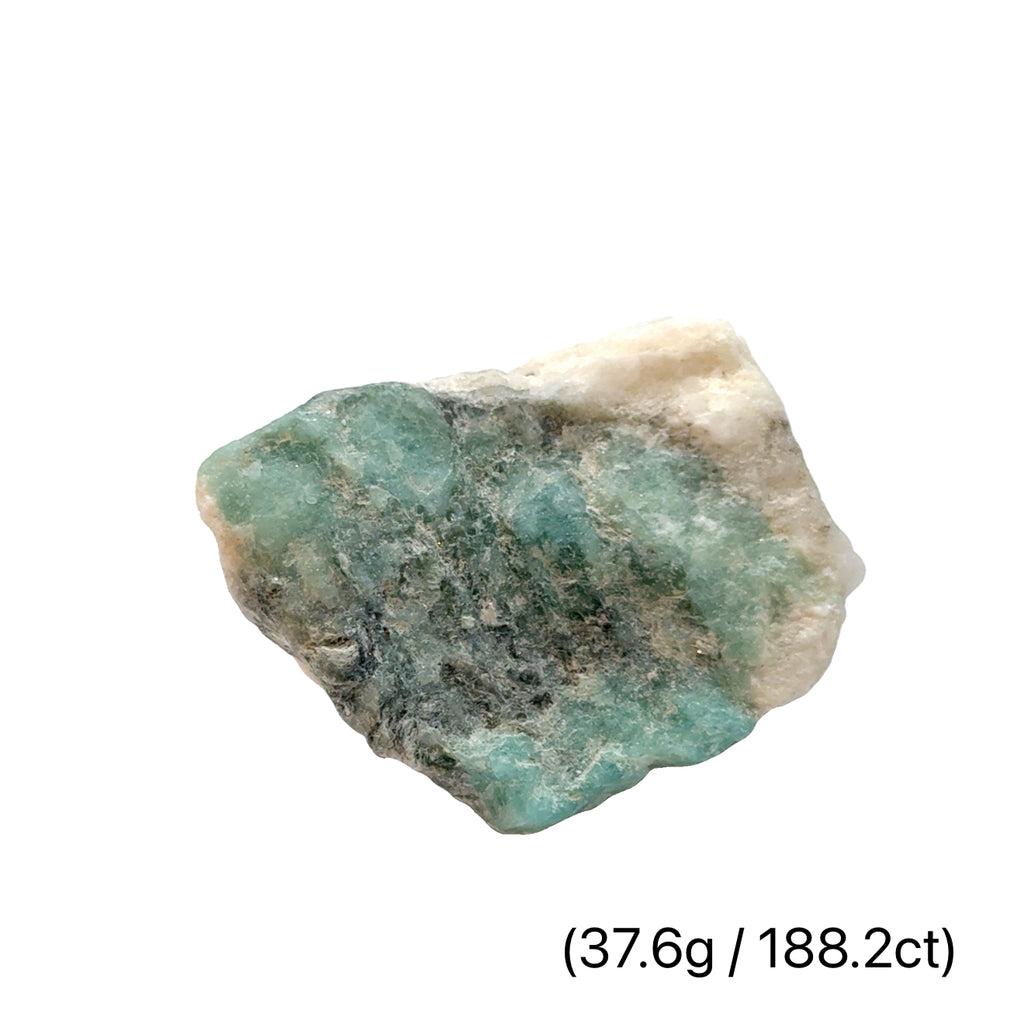 Raw Grade‑A Emerald Gemstone on white 37.6g/188ct  overview