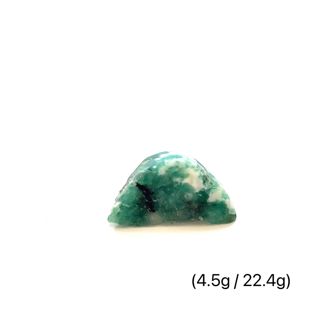 Raw Grade‑A Emerald Gemstone on white 4.5g/22.4ct overview