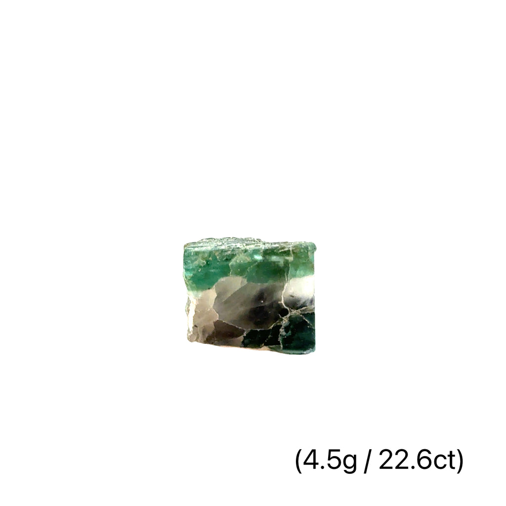 Raw Grade‑A Emerald Gemstone on white 4.5g/22.6ct overview