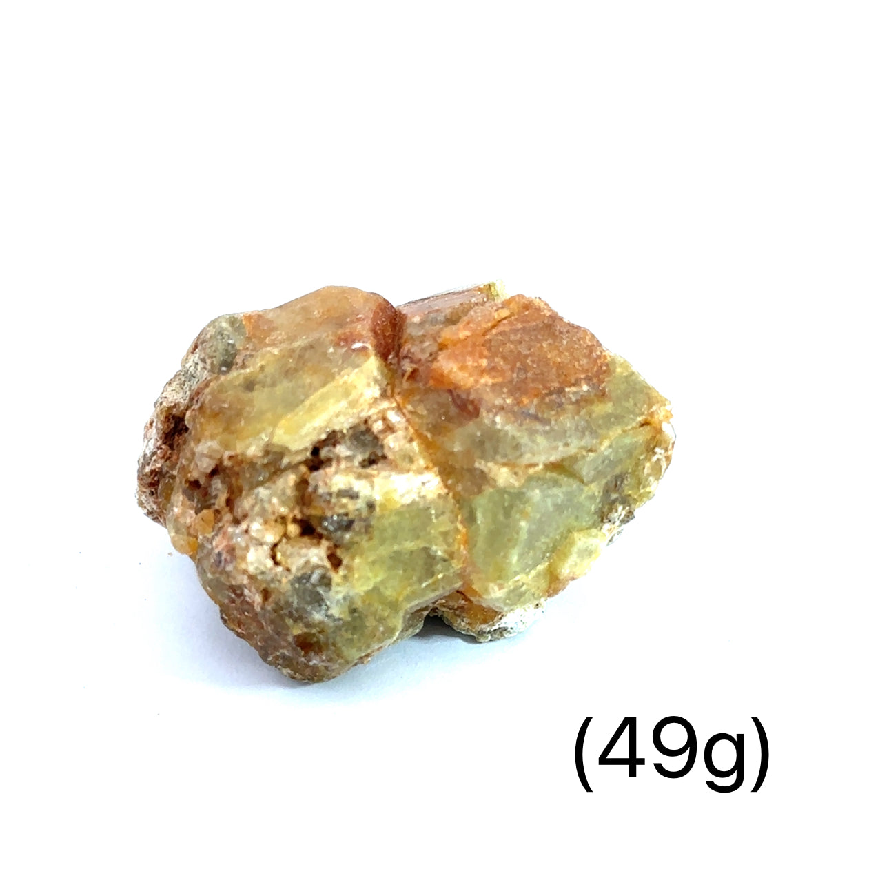 Raw Green Dermatoid Garnet Gemstone grouping  on white (49g) overview
