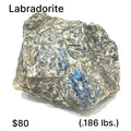 Raw Labradorite Gemstone Collector Piece (.186bs.) on white front view