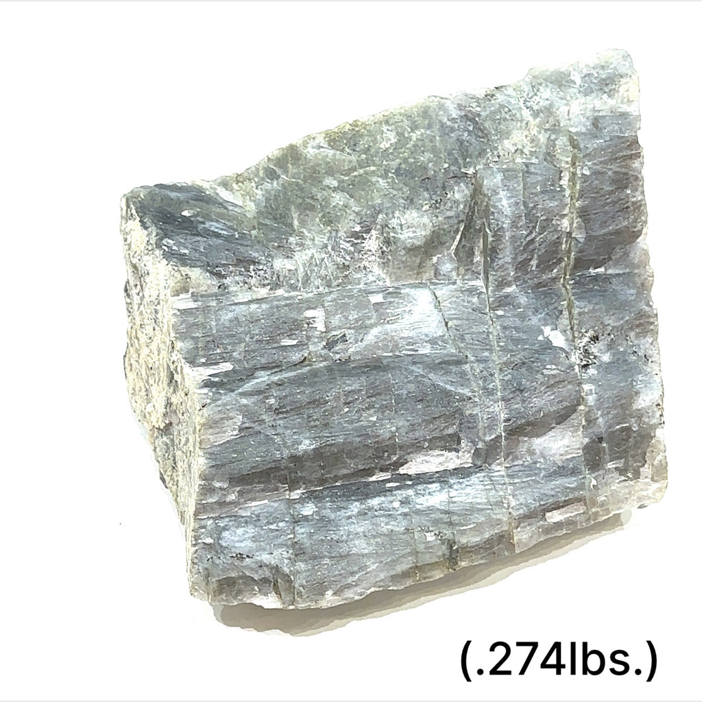 Raw Labradorite Gemstone Collector Piece (.274lbs.) on white front view