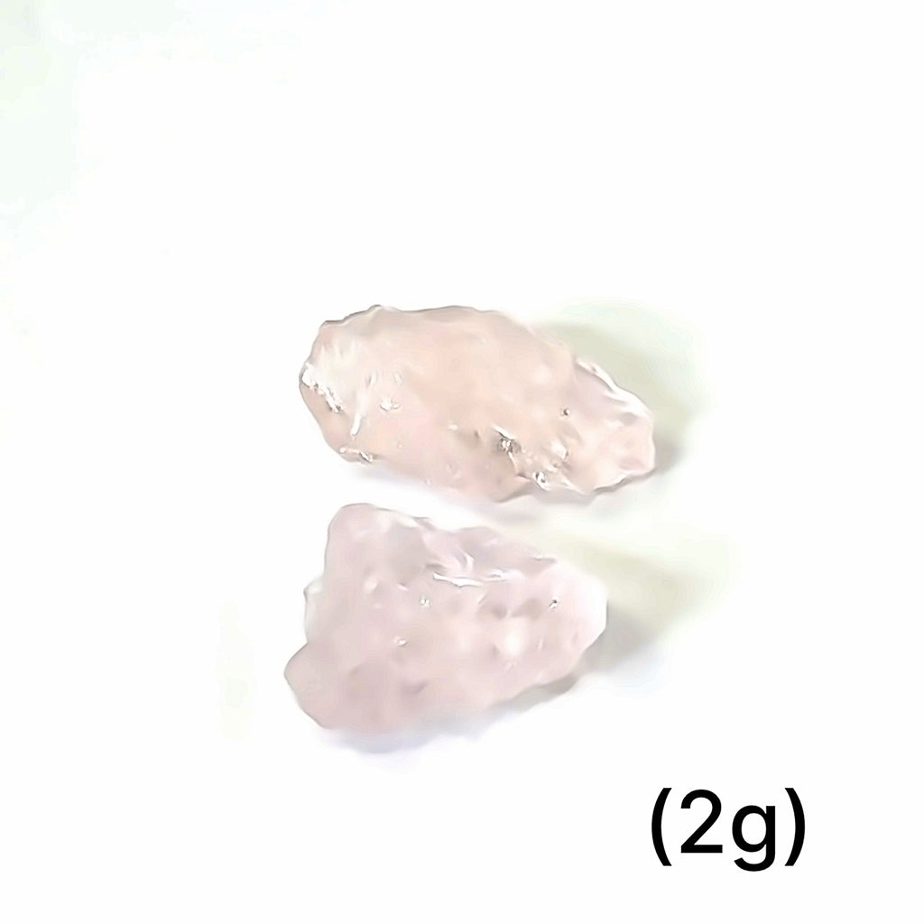 Raw Morganite Gemstone (2g) on white front overview 